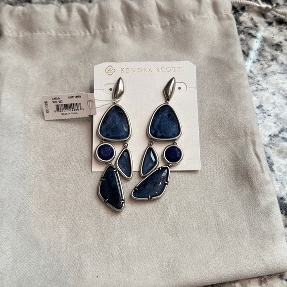 Kendra Scott Jewelry - Kendra Scott Blue and Silver Statement Earrings
